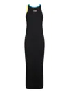 Msgm Ribbed Dress With Applications In Black