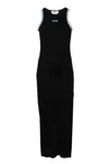 Msgm Ribbed Dress With Applications In Nero