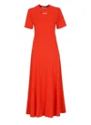 Msgm Logo-print Maxi Dress In Orange