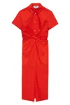 Msgm Chemisier With Knot In Red