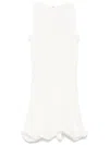 Msgm White Dress With Peplum Design And Hidden Back Closure In Cotton Blend Woman In White