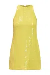 Msgm Sequined Crewneck Mini Dress In Yellow