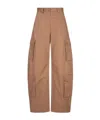 Msgm Drill Cargo Pants In Brown
