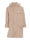 Msgm Panelled Parka Coat In Pink