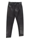 Msgm Eco Leather Leggings Girl In Black