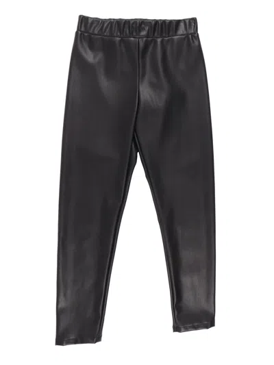 Msgm Kids'  Eco Leather Leggings Girl In Black
