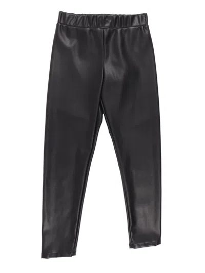 Msgm Kids'  Eco Leather Leggings Girl In Black