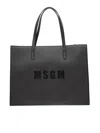 Msgm Logo-stamp Tote Bag In Black