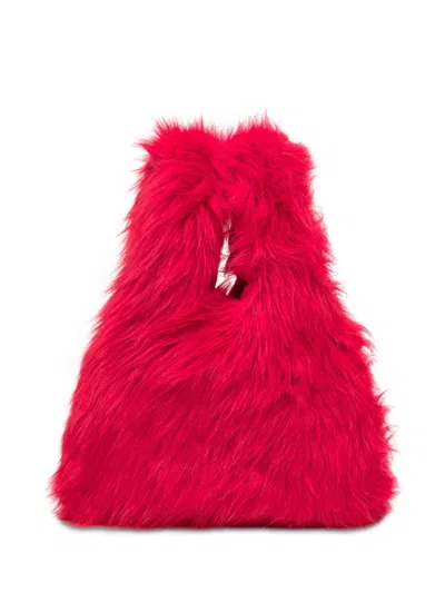 Msgm Eco-friendly Mini Handbag With Metallic Finish In Red