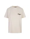 Msgm Embroidered Logo Cotton T-shirt In White