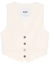 Msgm V-neck Tailored Sleeveless Vest In Neutrals