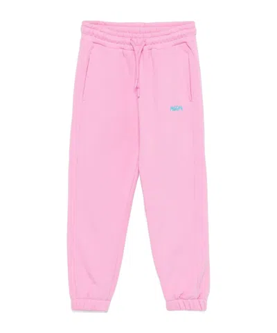 Msgm Elastic Drawcord Waist Sweatpants In Pink