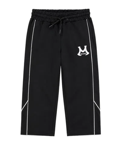 Msgm Kids' Elastic Waist Casual Pants In Black