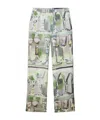 Msgm Graphic-print Straight Trousers In Gray
