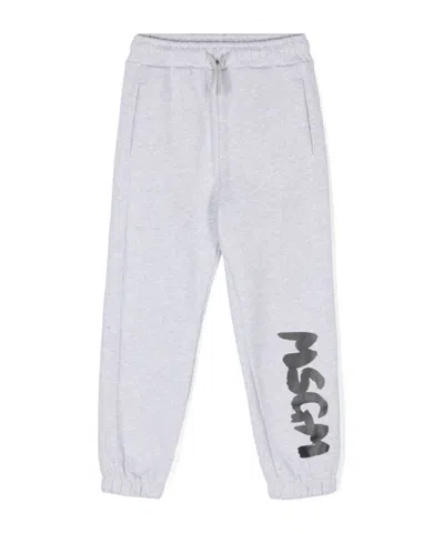 Msgm Elastic Waist Sweatpants In White