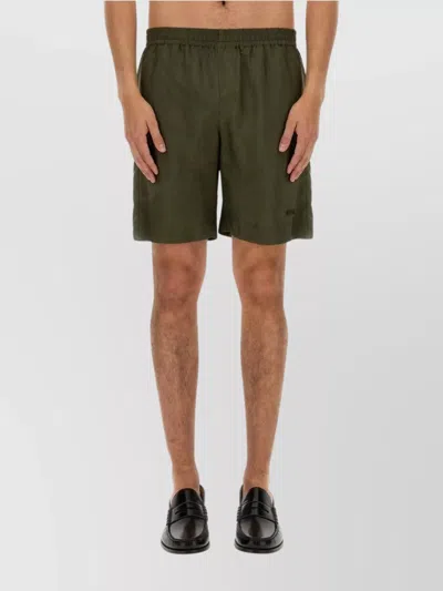 MSGM ELASTIC WAISTBAND CUPRO BERMUDA SHORTS