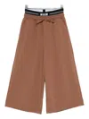 Msgm Elastic-waistband Drawstring Trousers In Brown