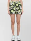 Msgm Elastic Waistband Floral Print Side Pockets