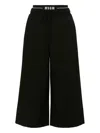 Msgm Elastic-waistband Logo-detail Trousers In Black