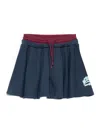 Msgm Elastic-waistband Logo-print Skirt In Blue