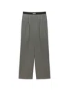 Msgm Elastic-waistband Pallazo Pants In Gray