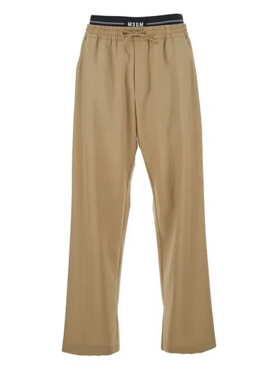 MSGM ELASTIC-WAISTBAND TROUSERS