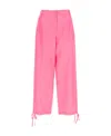 Msgm Elasticated-ankles Wide-leg Trousers In Pink