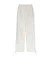 Msgm Elasticated-ankles Wide-leg Trousers In White