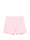 Msgm Elasticated Graphic Shorts In Pink