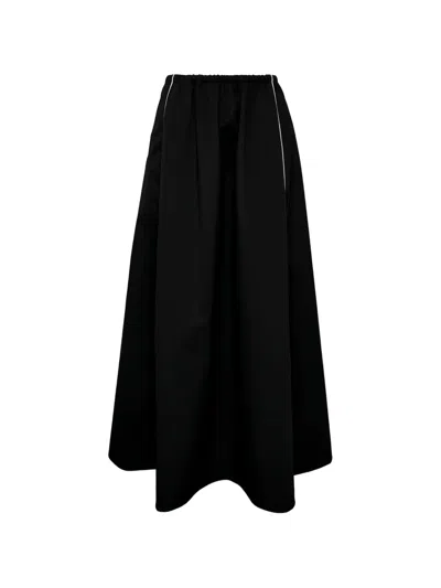 MSGM ELASTICATED MIDI A-LINE SKIRT