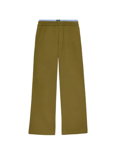 Msgm Elasticated Track Pants In Green