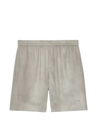 Msgm Elasticated Track Shorts In Gray