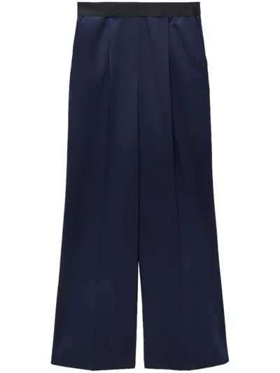 Msgm Logo印花棉运动裤 In Navy