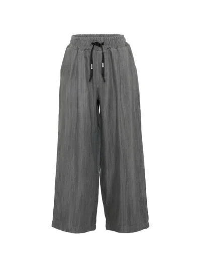 Msgm Kids' Elasticated-waist Track Pants In Gray