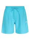 Msgm Elasticated-waistband Cotton Shorts In Blue