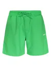 Msgm Elasticated-waistband Logo-detail Shorts In Green
