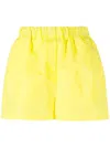 Msgm Elasticated-waistband Mini Shorts In Yellow