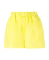 Msgm Elasticated-waistband Mini Shorts In Yellow