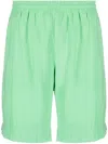 Msgm Elasticated-waistband Shorts In Green