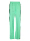 Msgm Elasticated-waistband Striped Track Pants In Green