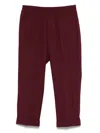 Msgm Elasticated-waistband Trousers In Burgundy
