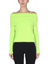 Msgm Embossed Fabric Fitted Top In Green