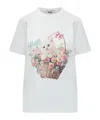 Msgm White Graphic Crew Neck T-shirt In White