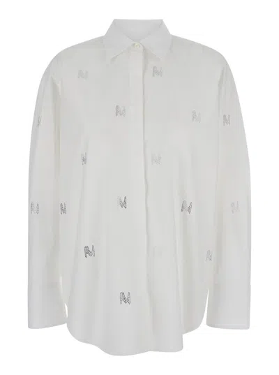 MSGM MSGM EMBELLISHED CURVED HEM SHIRT