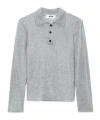 Msgm Embellished Knit Polo In Gray
