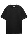 Msgm Embellished Logo-print T-shirt In Black