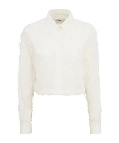 Msgm Embellished Shirt In Neutral