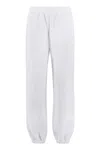 Msgm Embellished Sweatpants With Rhinestones And Pockets In Grey
