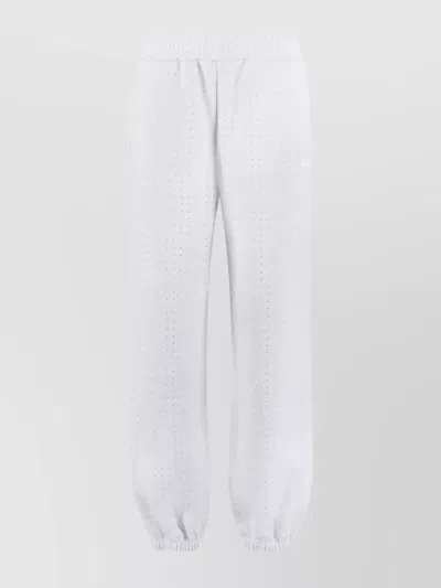 Msgm Embellished Sweatpants With Rhinestones And Pockets In Grey