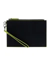 Msgm Embossed-logo Clutch Bag In Black